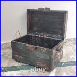 Antique Style Wooden Carving Box Treasure Box Vintage Solid Wood Made Gift