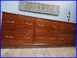 Antique Vintage 1920's Mahogany Drapers Drawers Victorian Shop Counter Bank