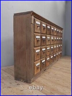 Antique Vintage 19th C Oak Pharmacy Drawers Victorian Counter Bank Sideboard
