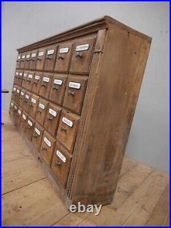 Antique Vintage 19th C Oak Pharmacy Drawers Victorian Counter Bank Sideboard