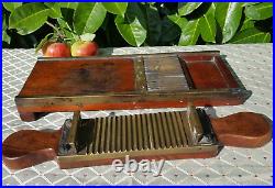 Antique Vintage Apothecary Medical Chemist Pill Roller Wood & Brass Board