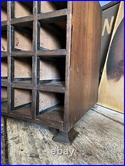 Antique Vintage Bank Of 48 Pigeonholes Wood Wooden Storage Display Unit 107cm