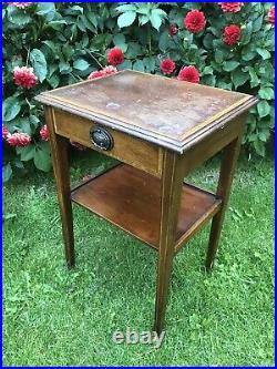 Antique Vintage Bedside Cabinets Tables Inlaid Georgian Style Stamped 1971