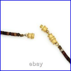Antique Vintage Brass Native Santo Domingo Pueblo Shell Claw Bead Necklace 18.8g