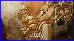 Antique Vintage Gold Effect Large Heavy Wooden Wall Mirror Baroque Rococo Style