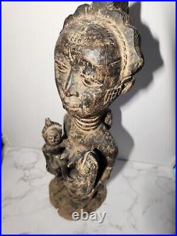 Antique Vintage Hand Carved Wood Tribal Fertility Statue