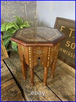 Antique Vintage Inlaid Syrian Table Moorish North African Octagonal Liberty & Co