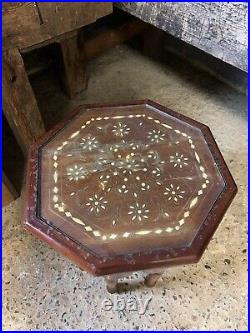 Antique Vintage Inlaid Syrian Table Moorish North African Octagonal Liberty & Co