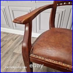 Antique Vintage Italian Classic Bow Back Carver Smokers Captains Arm Chair
