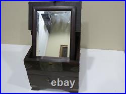 Antique Vintage Korean Handmade Mirror Box, Wood Box with Mirror