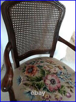Antique Vintage Louis Tapestry Carved Wood Chair