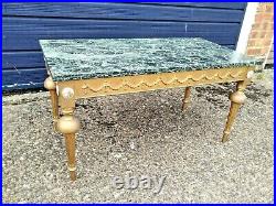 Antique Vintage Marble Top & Gold Gilt Wood Table