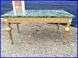 Antique Vintage Marble Top & Gold Gilt Wood Table