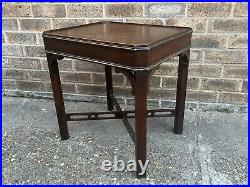Antique Vintage Oak Gothic Carved Side Lamp Table Stool Plant Stand Aesthetic