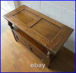 Antique Vintage Oak Monks Bench Settle Hall Seat Table With Storage