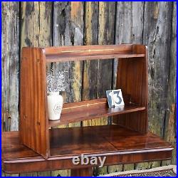 Antique Vintage Pegged Teak Wood Table Top Display Stand Freestanding Bookcase