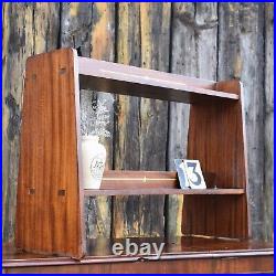 Antique Vintage Pegged Teak Wood Table Top Display Stand Freestanding Bookcase