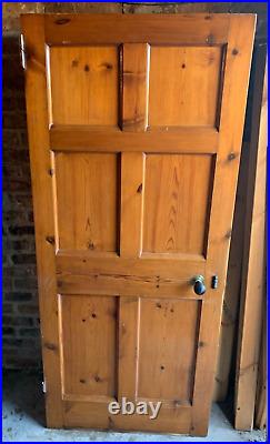 Antique Vintage Reclaimed Victorian Edwardian Wooden 6 Panel Door Ref-1004