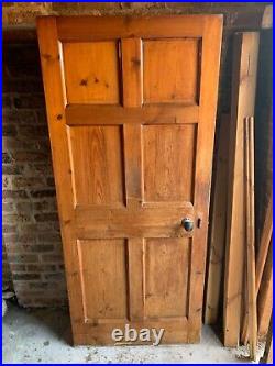 Antique Vintage Reclaimed Victorian Edwardian Wooden Six Panel Door Ref-1003