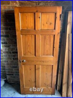 Antique Vintage Reclaimed Victorian Edwardian Wooden Six Panel Door Ref-1003
