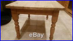 Antique Vintage Stripped Pine Farmhouse Kitchen Dining Table