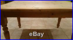 Antique Vintage Stripped Pine Farmhouse Kitchen Dining Table