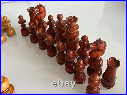 Antique / Vintage Turned & Carved Wood Chess Set