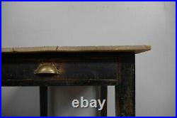 Antique Vintage Victorian Ebonised Scullery Table Pine Kitchen Drawer Island