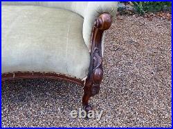 Antique Vintage Walnut Chaise Longue