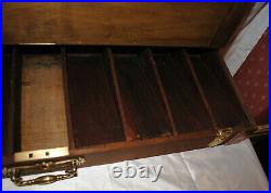 Antique Vintage Wood Cash Till Box Drawer. Copper & Brass Fittings. No Key