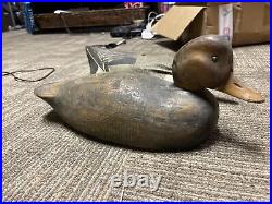 Antique Vintage Wood Duck Decoy Lot Of 3 Wood Canvas And Metal