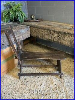 Antique Vintage Wooden Donkey Easel Bench Artists Studio Floor Standing Folding
