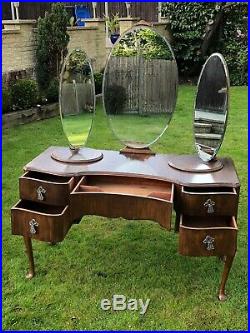Antique Vintage Wooden Table -Double Rotating Mirror -Wrighton Bedroom Furniture