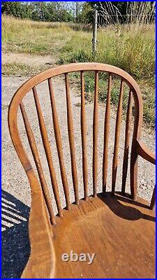 Antique Vintage Wooden Windsor Back Carver Low Nursing Fireside Arm Chair