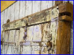 Antique Vintage Worn Paint Indian Wooden Door and Frame