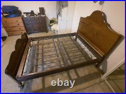 Antique Vintage wood vono bed frame double