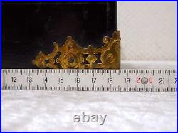 Antique Wood Little Box Casket Brass Fittings Handmade Vintage around 1900