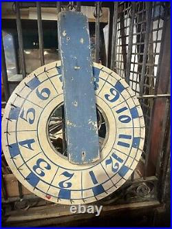 Antique Wood Metal Carnival Gaming Wheel Vintage Chance Wheel, Gambling