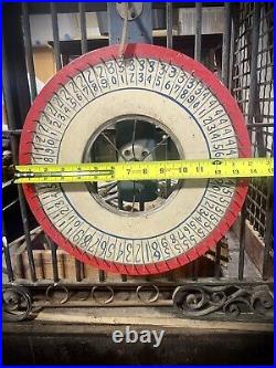 Antique Wood Metal Carnival Gaming Wheel Vintage Chance Wheel, Gambling