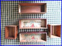 Antique Wood Spice Chest/Box, 5 Drawers, Vintage Handmade Kitchen Primitive