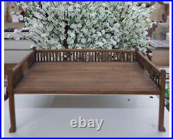 Antique Wooden Daybed Vintage Wood Diwan Sofa 19th Century Sofa for Farmhouse