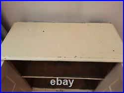 Antique old pine freestanding cupboard cream chippy paint shabby chic vintage