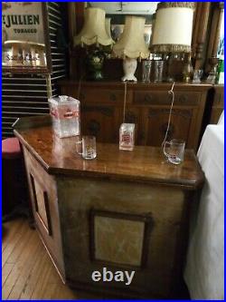 Antique part section Home Pub Furniture Bar Counter Vintage +1 stools used wood