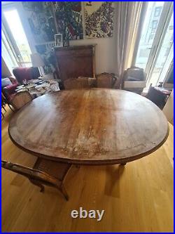 Antique style French XIX Vintage Oval dining table free 6 chairs used
