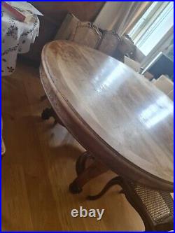 Antique style French XIX Vintage Oval dining table free 6 chairs used