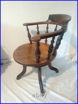 Antique vintage Captains Office Banker's Swivel Chair solid wood, Manchester