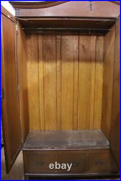 Antique vintage Oak triple door wardrobe Armoire