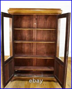 Antique vintage glazed bookcase display cabinet