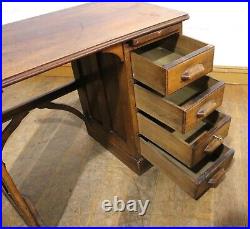 Antique vintage industrial childs pedestal writing desk
