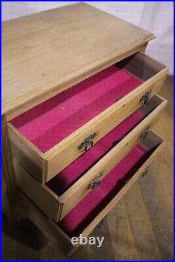 Antique vintage light natural oak chest of drawers